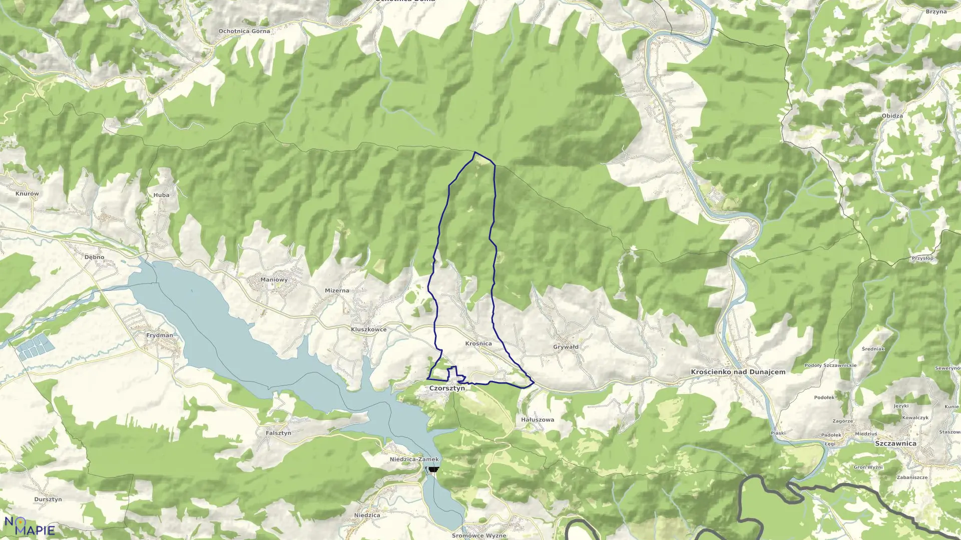 Mapa obrębu KROŚNICA w gminie Krościenko nad Dunajcem